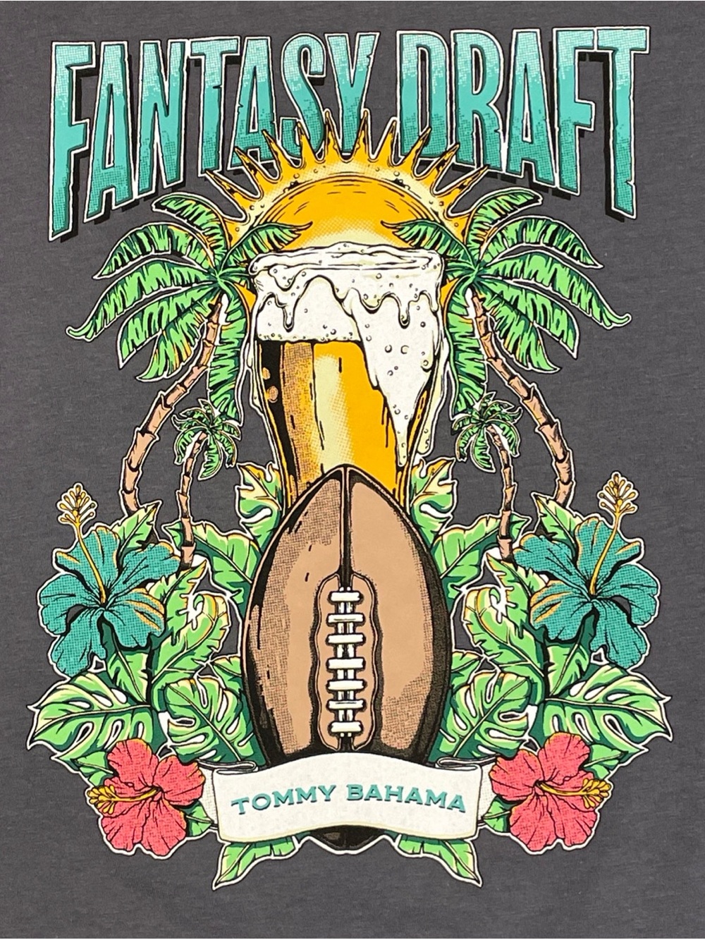 Tommy Bahama Men’s XLT Fantasy Draft Logo Tee Shirt Football Beer NEW
